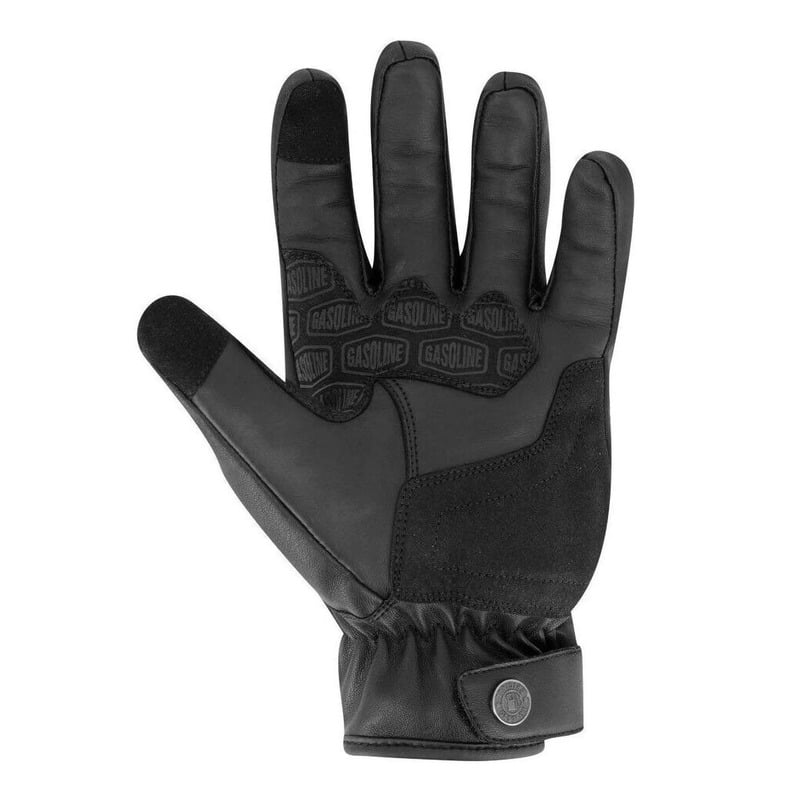 gants-cuir-gasoline-speedster-noir-interieur Gants moto Speedster en cuir noir avec coques de protection