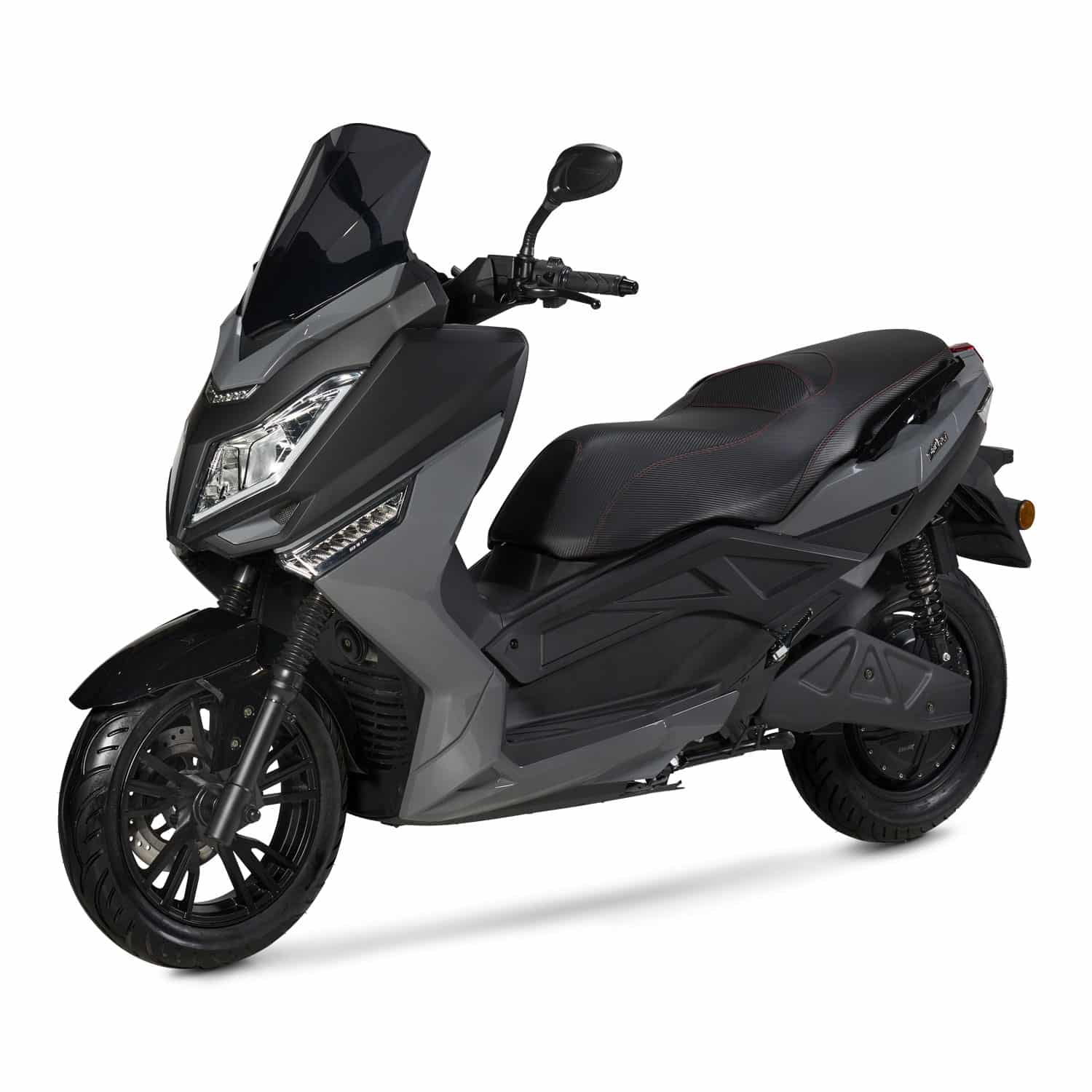 pink-mobility-pink-fly-gris-orage-2023-trois-quart-face-gauche image scooter PINK FLY 125cc mondial deux roues