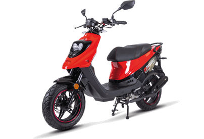 Mash Legend'R Naked 50 scooter Mash Legend'R Naked 50 couleur rouge, scooter de 49,9 cm³ avec frein à disque avant, roues de 12 pouces, et consommation de 2,1 L/100 km. Idéal pour la mobilité urbaine.