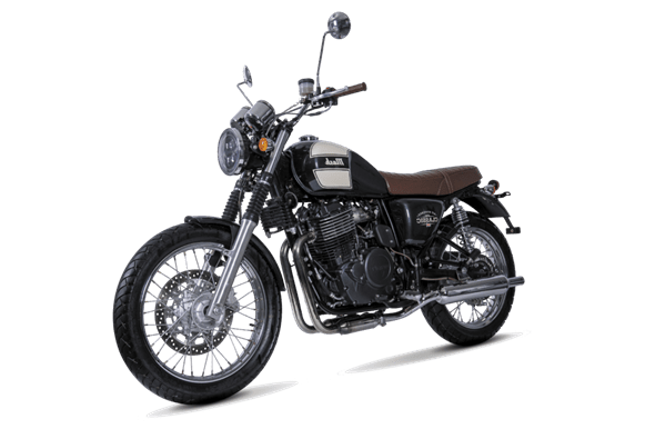 Mash Six Hundred 650 image Mash Six Hundred 650 est une moto puissante de 643,7 cm³, avec des freins à disque haute performance, une suspension avant inversée de 41 mm, et des roues de 19 pouces pour une conduite stable et agréable sur route.